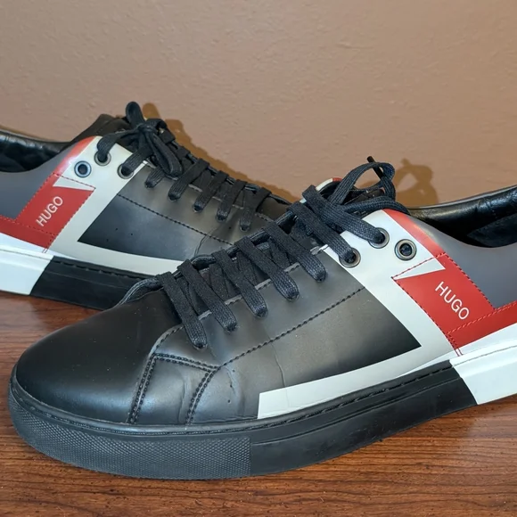Hugo Boss Color-Blocked Sneakers Black Red White